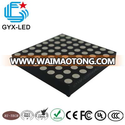 gyxled-Blue color 5 mm diameter dot 8*8 array P7.62 2.3 inch 60*60 mm mini led dot matrix for message display board