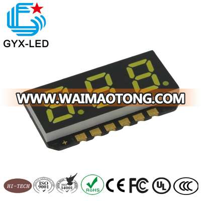 3 digit 7 segment numeric display warm white color