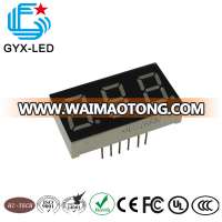 30.0*16.0mm dimension 3 digit 7 segment digit display gyx led yellow segment display